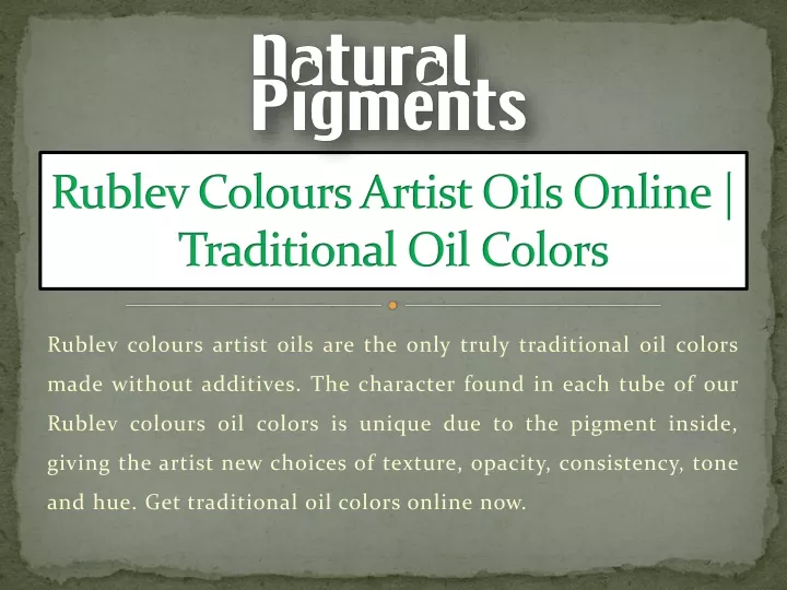 rublev colours artist oils online traditional oil colors