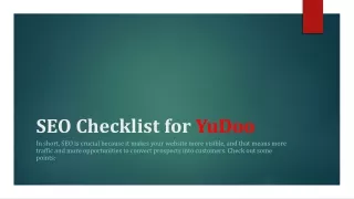 seo checklist for yudoo