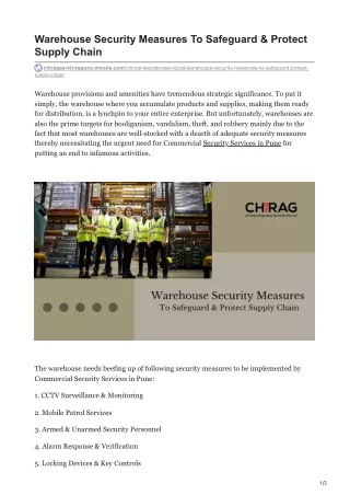chiragservicespune.wixsite.com-Warehouse Security Measures To Safeguard amp Protect Supply Chain