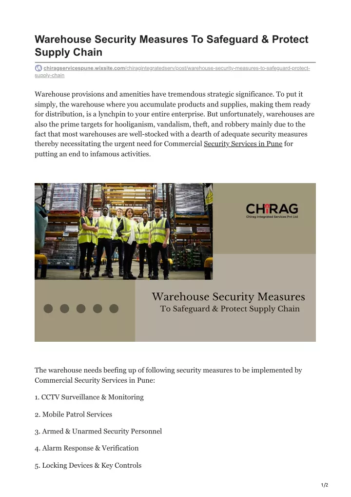 warehouse security measures to safeguard protect