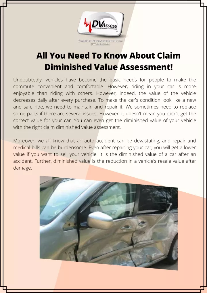 all you need to know about claim diminished value