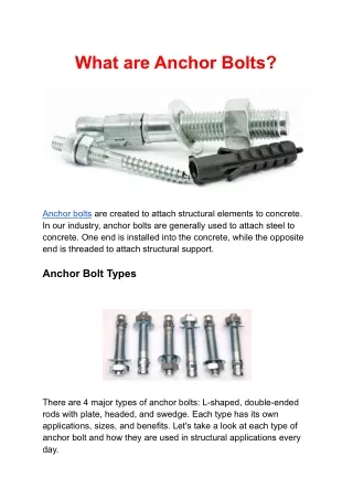 What are Anchor Bolts_ - Classic Metallic