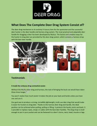 Shop For Harness Deer Drag - From Deer Drag