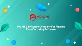 Top MES Software Company For Pharma Manufacturing Software