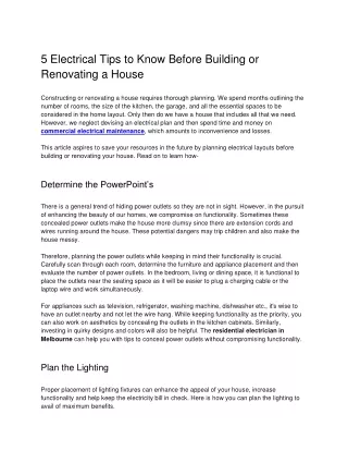 commercial electrical maintenance