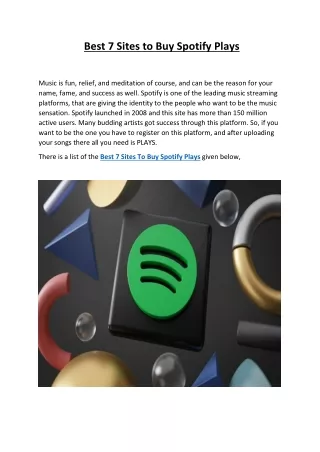 Best 7 Sites to Buy Spotify Plays