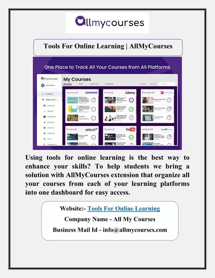 tools for online learning allmycourses