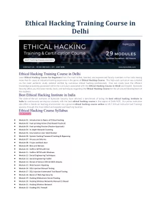 ethical hacking training course in delhi