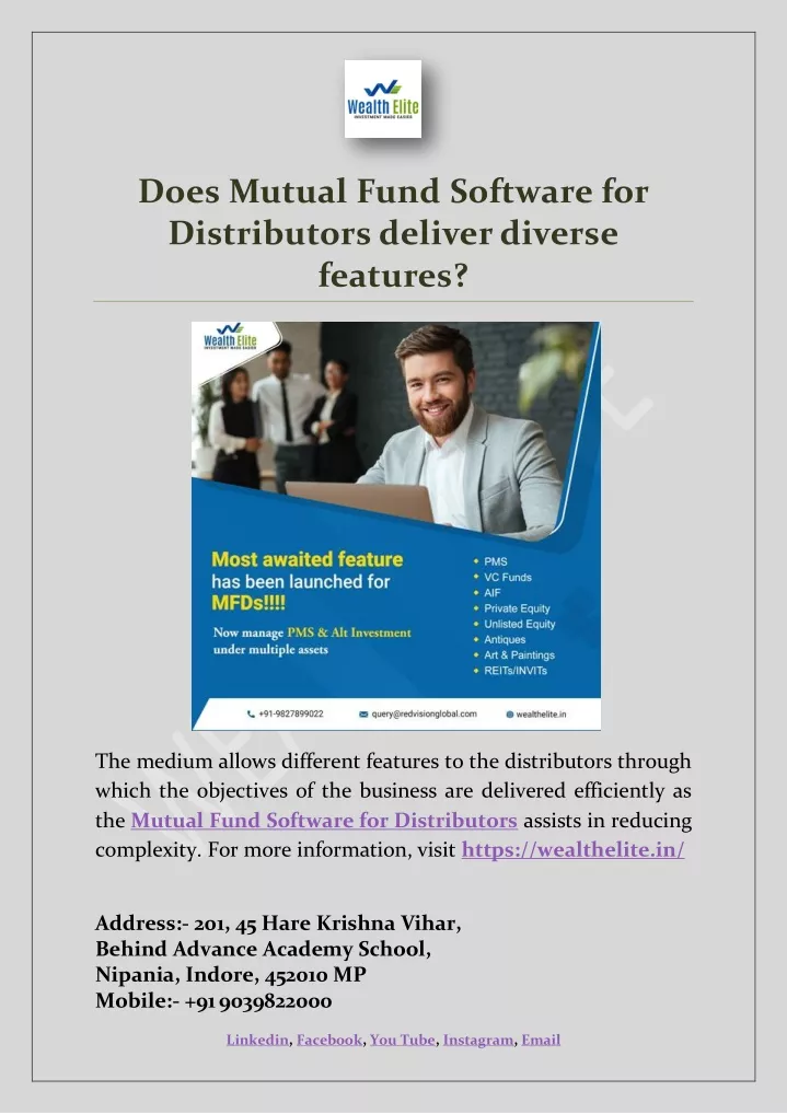 does mutual fund software for distributors