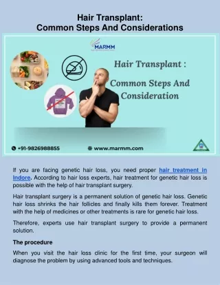hair transplant common steps and considerations