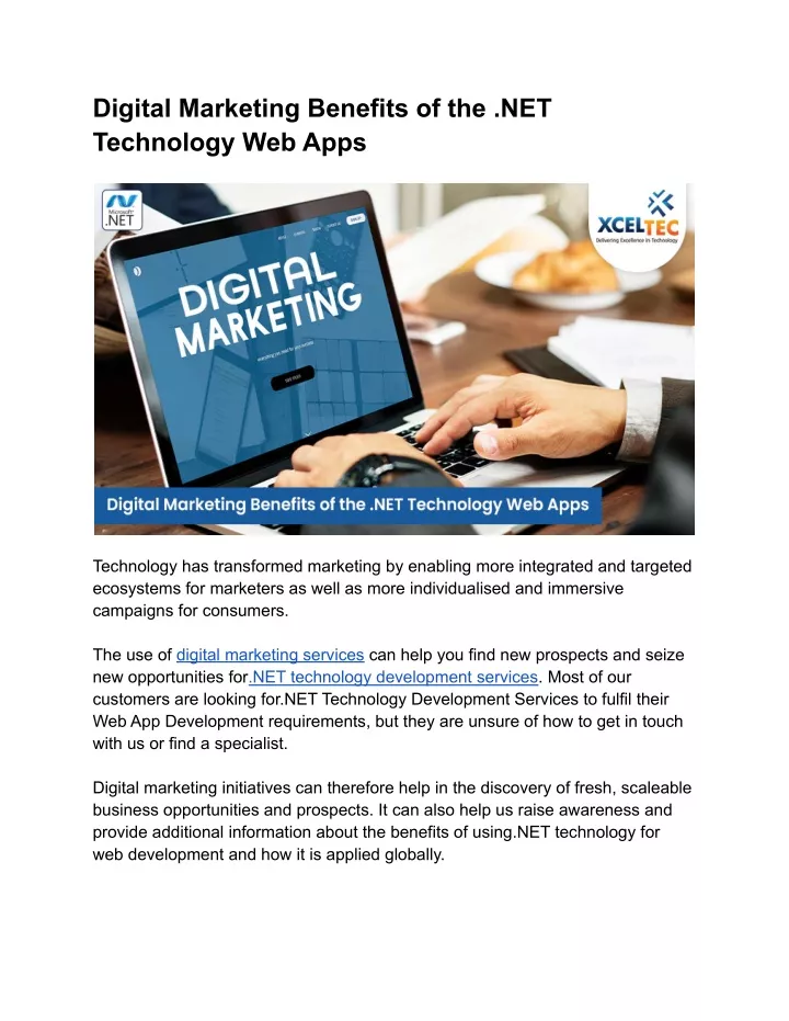 digital marketing benefits of the net technology