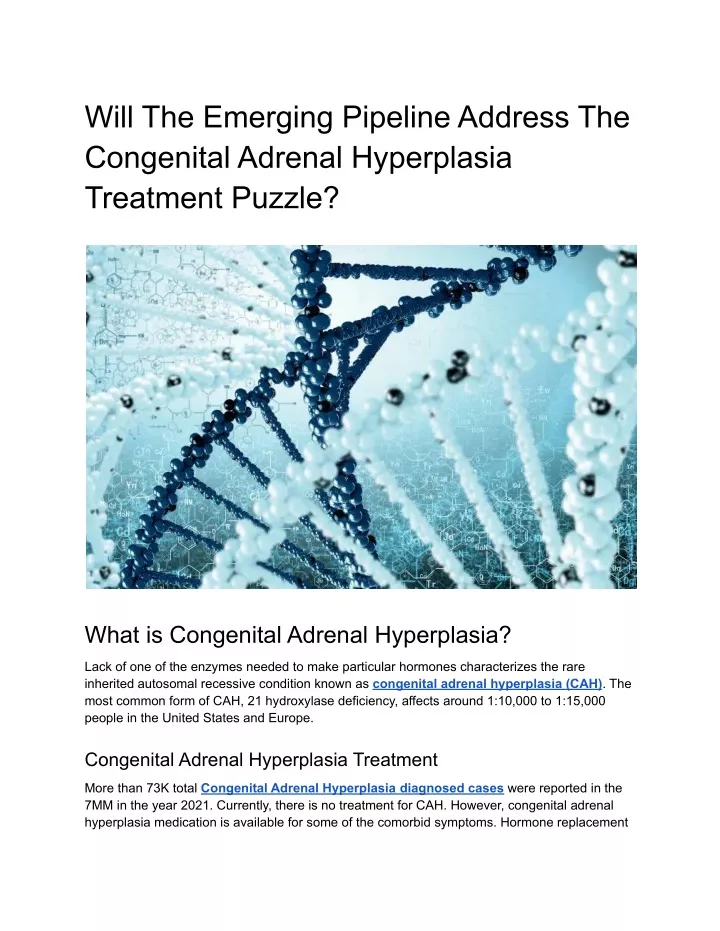 will the emerging pipeline address the congenital