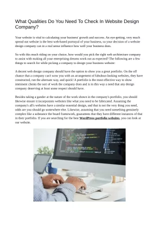 what qualities do you need to check in website