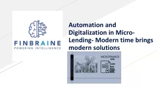 Automation and Digitalization in Micro-Lending- Modern time brings modern solutions
