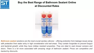 Buy the Best Range of Bathroom Sealant Online at Discounted Rates