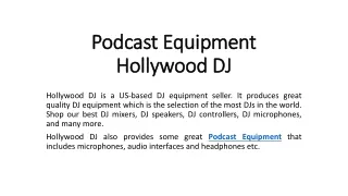 Podcast Equipment - Hollywood DJ
