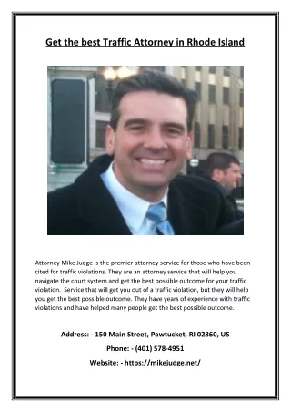 Get the best Traffic Attorney in Rhode Island