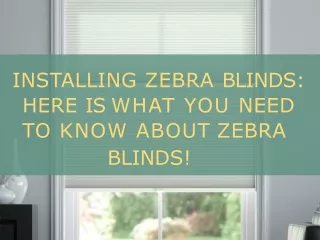 Installing Zebra Blinds: Here Is What You Need To Know About Zebra Blinds!