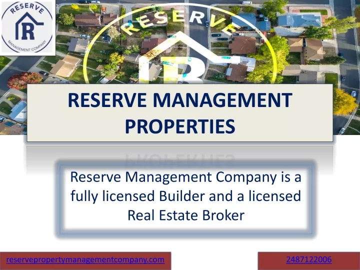 reserve management properties