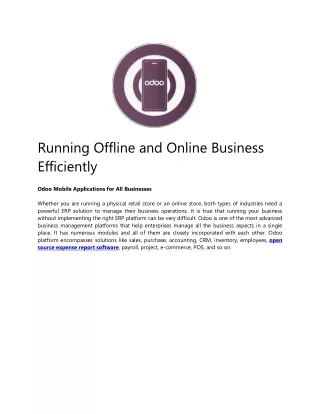 Running Offline and Online Business Efficiently