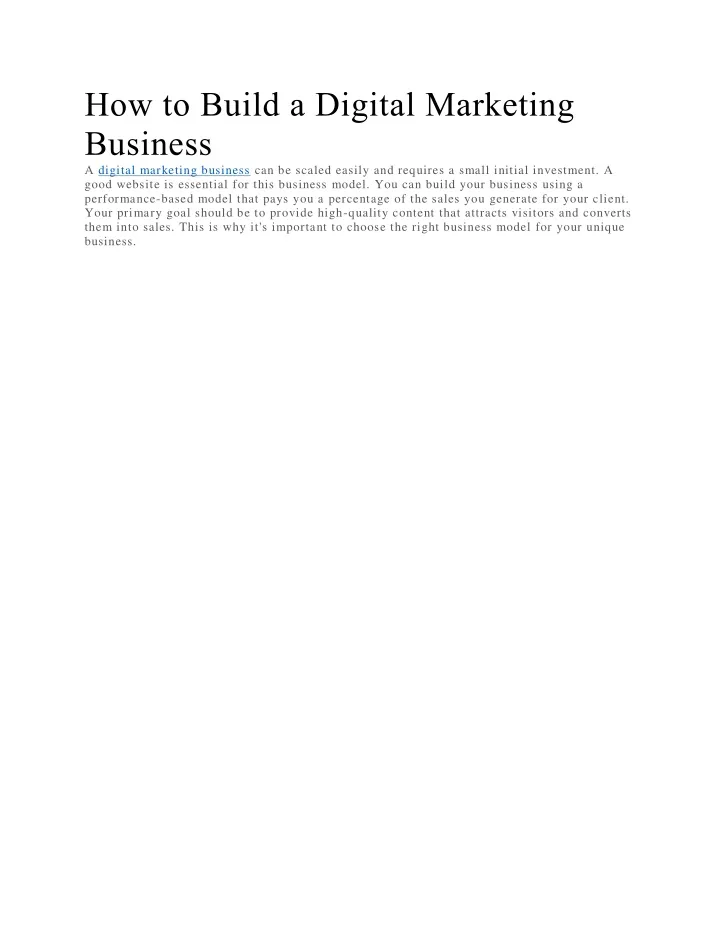 how to build a digital marketing business