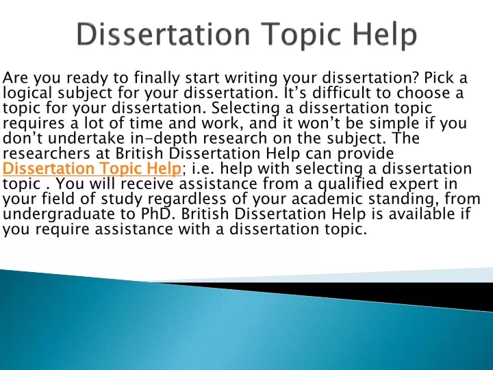 dissertation topic help