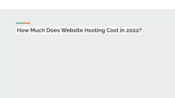 how much does website hosting cost in 2022