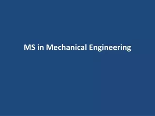 MS in Mechanical Engineering