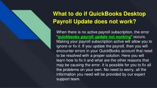What to do if QuickBooks Desktop Payroll Update does not work_ppt