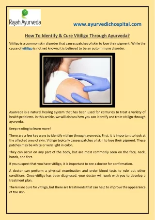 How To Identify & Cure Vitiligo Through Ayurveda?