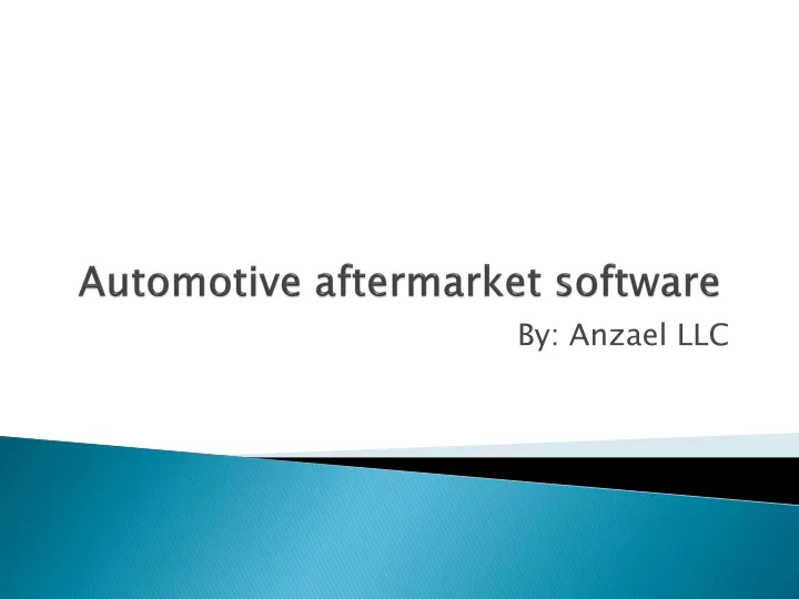 automotive aftermarket software