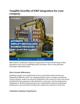 tangible benefits of erp integration for your