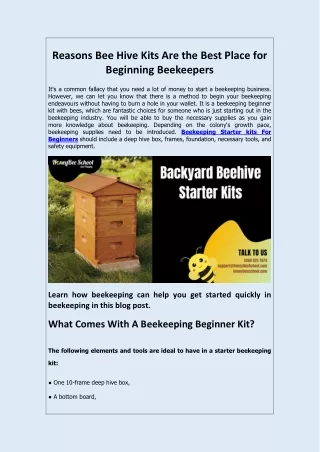 Reasons Bee Hive Kits Are the Best Place for Beginning Beekeepers