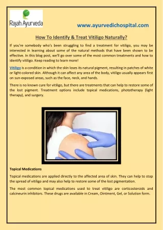 How To Identify & Treat Vitiligo Naturally?