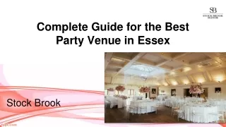 Complete Guide for the Best Party Venue in Essex - Stock Brook