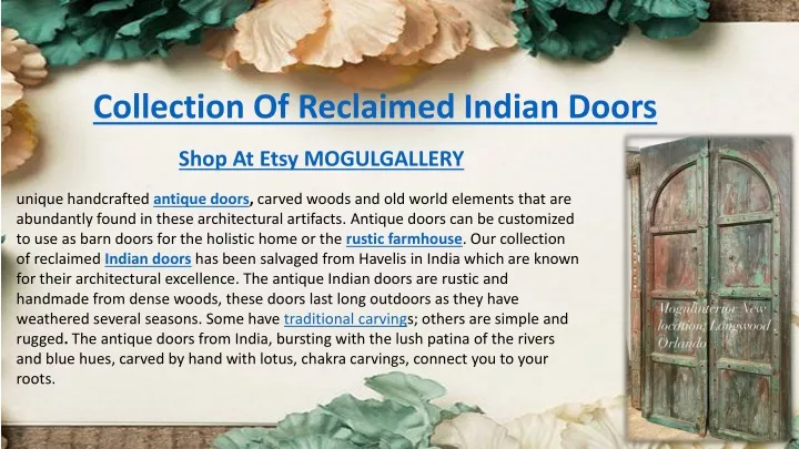 collection of reclaimed indian doors