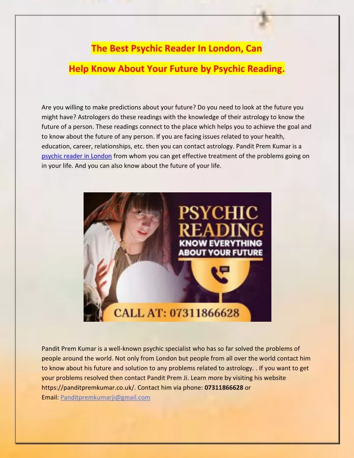 the best psychic reader in london can