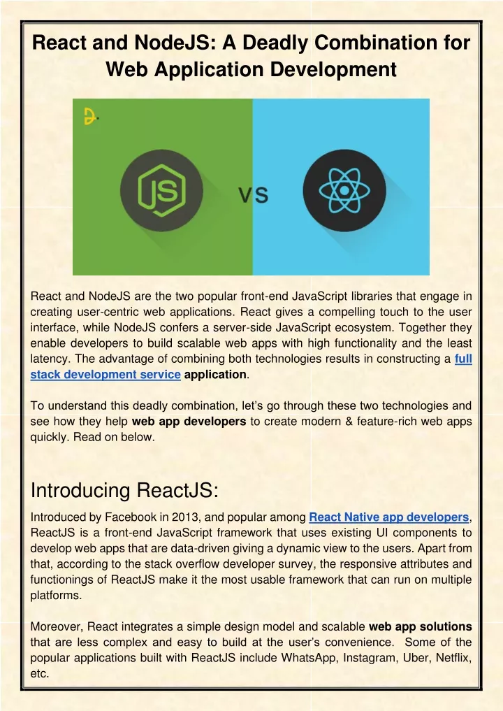 react and nodejs a deadly combination