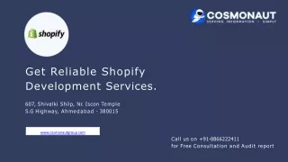 Get Reliable Shopify Development  Services.