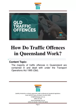 How Do Traffic Offences in Queensland Work