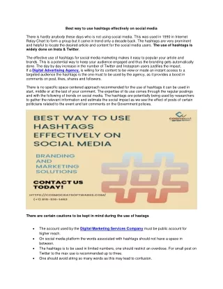 Best way to use hashtags effectively on social media