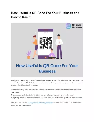 how useful is qr code for your business