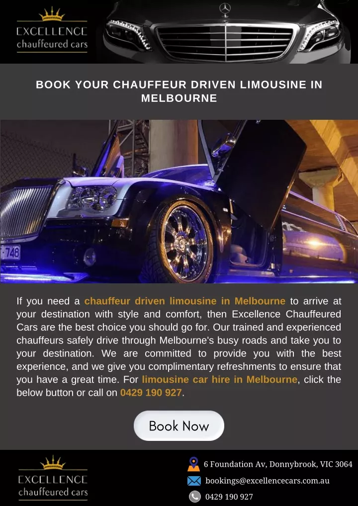 book your chauffeur driven limousine in melbourne
