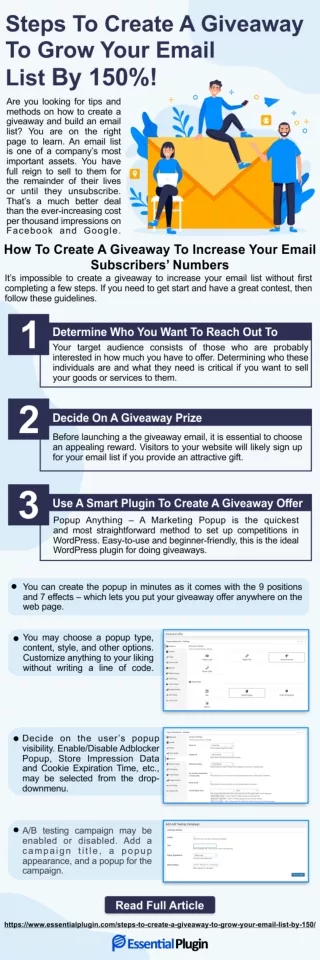 Steps To Create A Giveaway To Grow Your Email List By 150%!