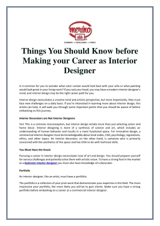 things you should know before making your career