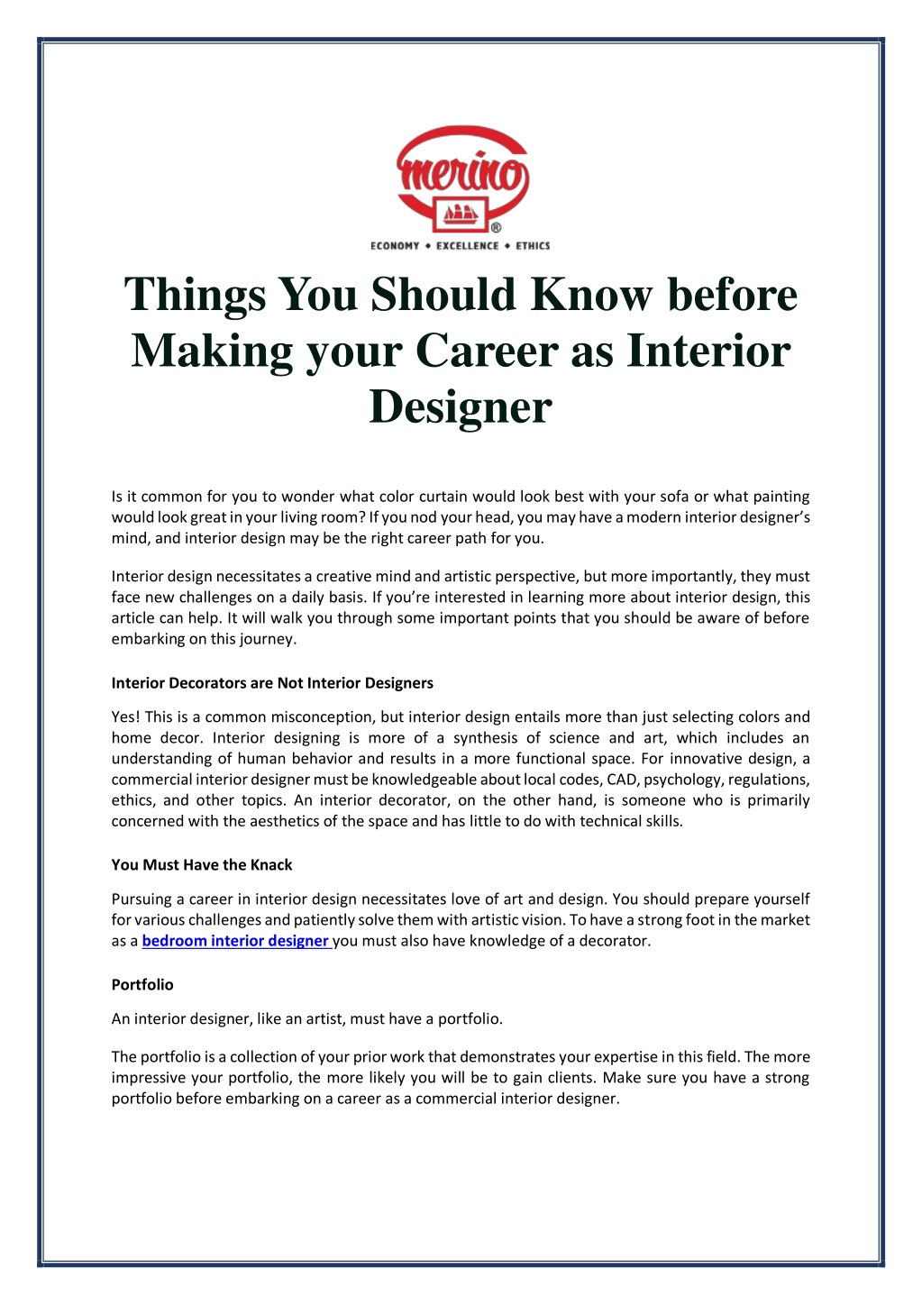PPT - Things You Should Know before Making your Career as Interior ...