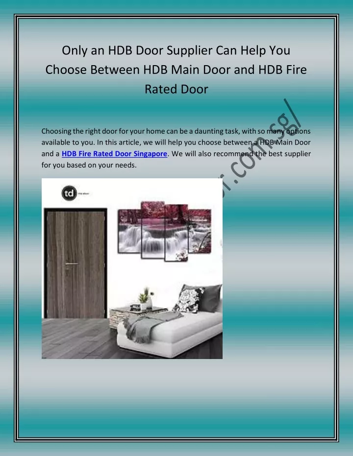 only an hdb door supplier can help you choose