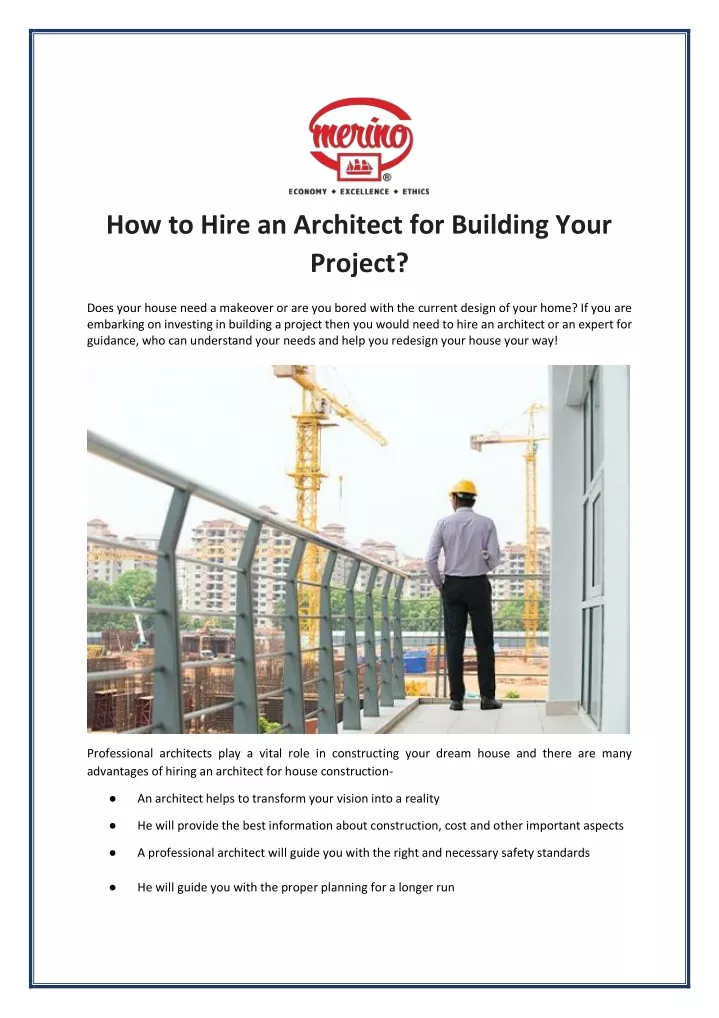 how to hire an architect for building your project