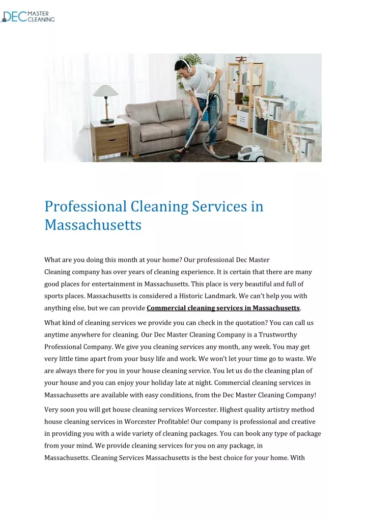 professional cleaning services in massachusetts