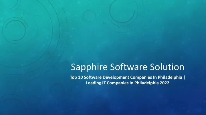 sapphire software solution